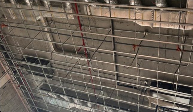 Ceiling framing and MEP first-fix installation
